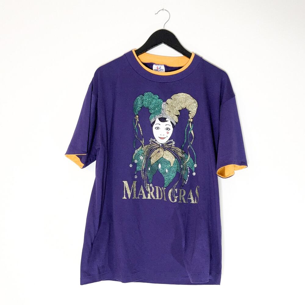 Vintage Single Stitch Mardi Gras Tee, XL